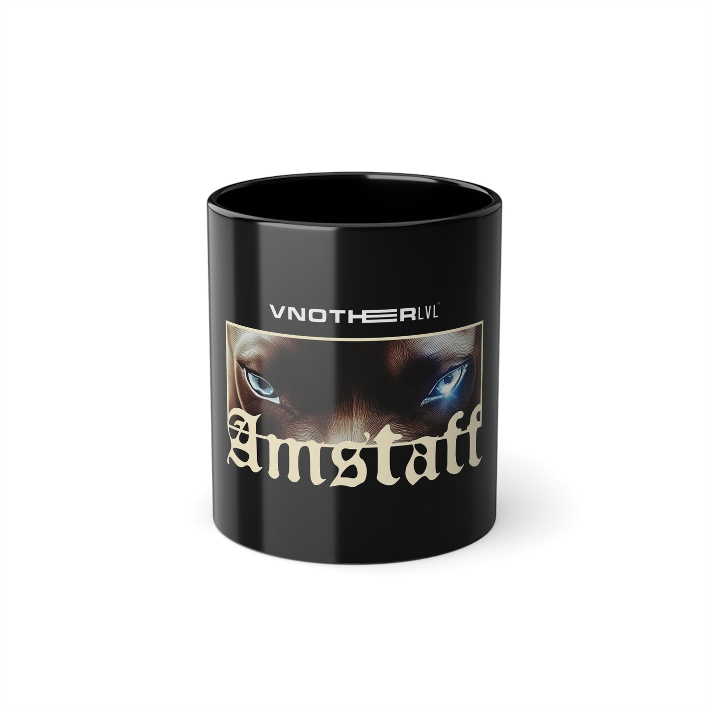 VNOTHERLVL Black Coffee Mug - Amstaff / Pitbull