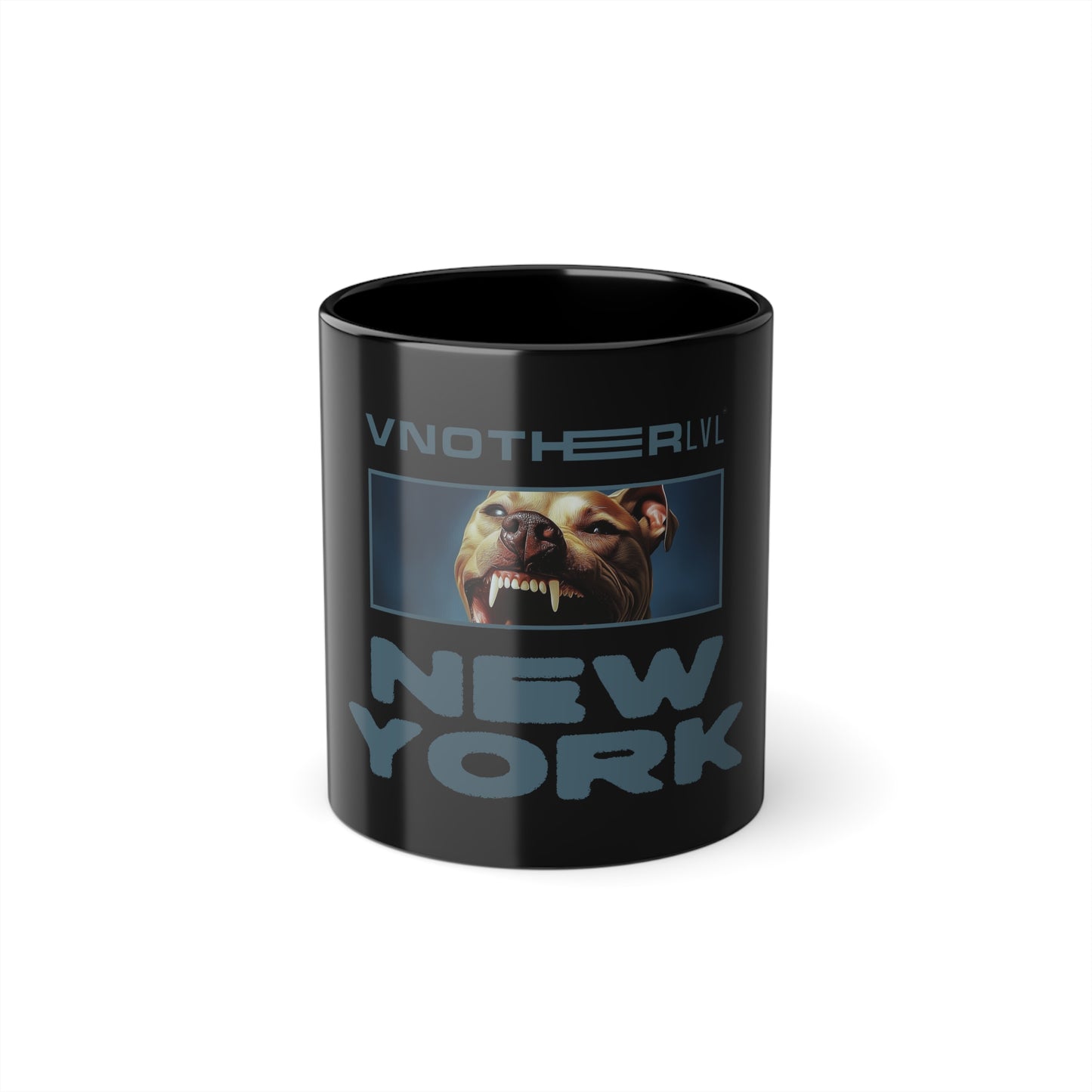 VNOTHERLVL Black Coffee Mug - Pitbull / New York